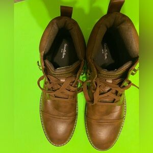 Mens Faux leather brown boots US 9.5